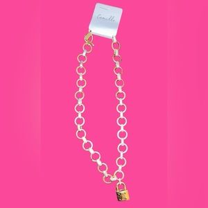 Two tone padlock necklace NWT